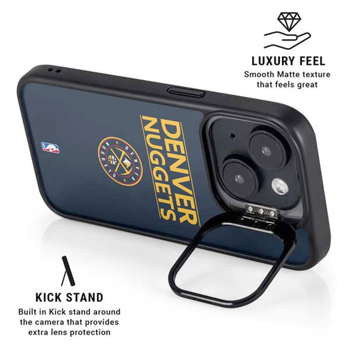 NBA Denver Nuggets Standard - Light Blue iPhone 15 Kickstand Case